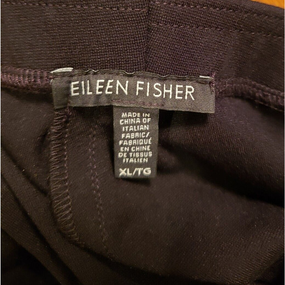 Eileen Fisher Elastic Waist Black Pants with Zipper Slits X Large Minimalist - Picture 10 of 11